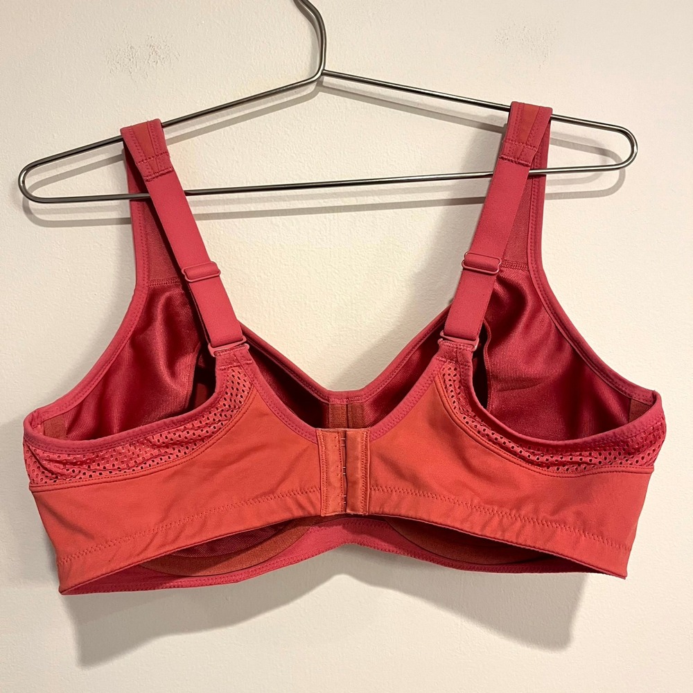Wacoal Sports Bra Lindsey Underwire High Impact Pink Womens 38D - Picture 2 of 4